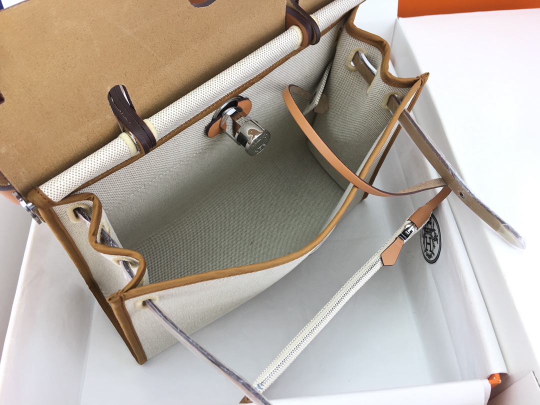 에르메스 에르백31 캔버스 골드브라운 은장